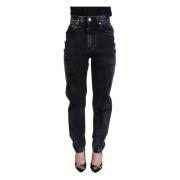 Dolce & Gabbana Elegant Svart Denim Byxor Black, Dam