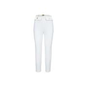 Elisabetta Franchi Dam Dragkedja Krok Byxor White, Dam