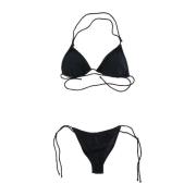 F**k Glitter Bikini Set med Snörstängning Black, Dam