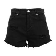 Aniye By Denim Shorts med Distressed Detaljer Black, Dam