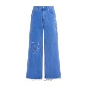 Marni Vida Ben Blomapplikation Denim Jeans Blue, Herr