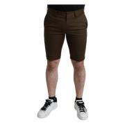 Dolce & Gabbana Elegant Brun Bermuda Shorts med Logodetalj Brown, Herr