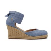 Kazar Blå Knotted Espadrille Platform Sandaler Blue, Dam