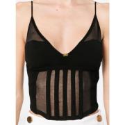 Elisabetta Franchi Svart Topwear Ss25 Black, Dam