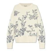 Munthe Sweatshirt med broderat mönster 'Friede' Beige, Dam