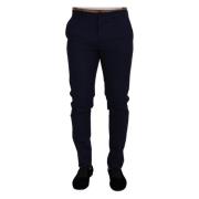 Dolce & Gabbana Blå Elegant Slim Fit Kjolbyxor Blue, Herr