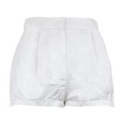 Elisabetta Franchi Shorts med dragkedja och logodetalj White, Dam