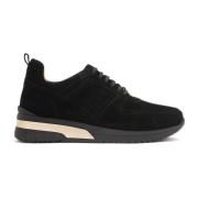 Kazar Svarta Mocka Sneakers med Guldplatta Black, Dam