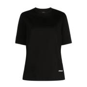 Jil Sander Avslappnad Bomull T-shirt Black, Dam