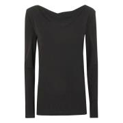 Alberta Ferretti Svart T-shirt Black, Dam