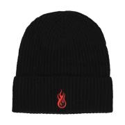 Vision OF Super Flames Logo Svart Beanie Mössa Black, Unisex