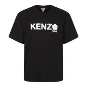 Kenzo Svart T-shirt med Boke Flower Print Black, Herr