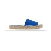 Prada Canvas Slip-On Espadriller med Läderpatch Blue, Dam