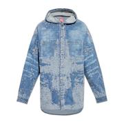 Diesel Denimskjorta med huva Blue, Herr