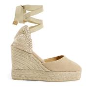 Castañer Carina/8Ed/002 11 cm Wedges Beige, Dam