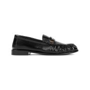 Saint Laurent Svarta läder Loafer skor Black, Herr