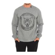 Plein Sport Rundhals Sweatshirt med Märkestryck Gray, Herr