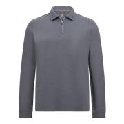 Boggi Milano B Tech Half-Zip Sweatshirt i en bomullsblandning Gray, He...