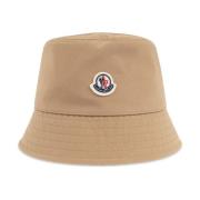 Moncler Mössa med logopatch Beige, Dam