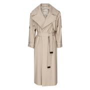 Max Mara Beige Kappor med Avtagbart Bälte Beige, Dam