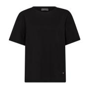 MOS MOSH Svart Tee med Snygg Print Black, Dam