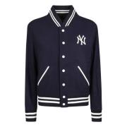 Sporty & Rich Varsity Jacket med Yankees Serif Stil Black, Dam