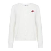 Saint Tropez Valentinasz Cardigan med Broderad Detalj White, Dam