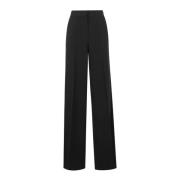 Max Mara Elegant Svarta Straight Leg Byxor Black, Dam