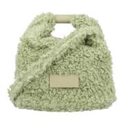 MM6 Maison Margiela Shearling Wool Crossbody Väska Reseda Green, Dam