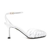 Alevi Milano Silver Stiletto Sandaler med Fotledsrem Gray, Dam