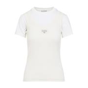 Acne Studios Avslappnad Bomull T-shirt Beige, Dam