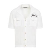 Amiri Mesh Polo Shirt Beige, Herr