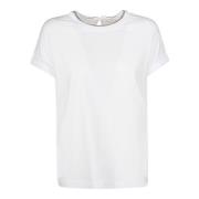 Brunello Cucinelli Avslappnad Bomull T-shirt White, Dam