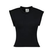 Courrèges Svart Bomull Tank Top Black, Dam