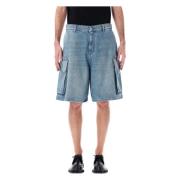 JW Anderson Ljusblå Cargo Denim Shorts Blue, Herr