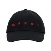 Marni Monogram Bomull Baseballkeps Justerbar Baksida Black, Herr