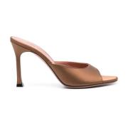 Amina Muaddi Elegant Mocca Mules för Kvinnor Brown, Dam