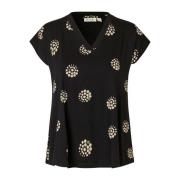 Masai Elegant Svart Jersey Topp Maefa Blus Black, Dam