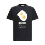 Moschino Maxi Egg Print Bomull T-shirt Black, Herr