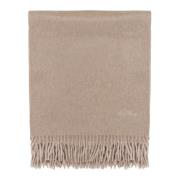 Max Mara Kashmir Beige Halsduk med Fransar Beige, Dam