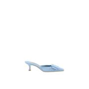 Manolo Blahnik Elegant Mocka Kitten Heel Pumps med Spänne Blue, Dam