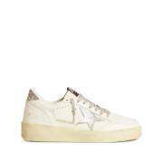 Golden Goose Glitterstjärna Läder Överdel Sneakers Beige, Dam