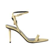 Tom Ford Elegant Stiletto Häl Lås Sandaler Yellow, Dam