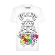 Philipp Plein Avslappnad Bomull T-shirt White, Herr