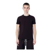 Rick Owens Dubbellager Bomull Jersey Crewneck T-shirt Brown, Herr