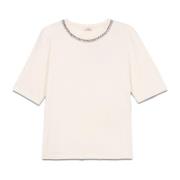 Oltre T-shirt med juvelbroderi White, Dam