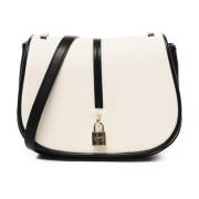 V73 Vit Crossbody Väska med Hänglås Stängning White, Dam