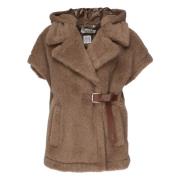 Max Mara Brun Alpacka Cashmere Seta Kappa Brown, Dam