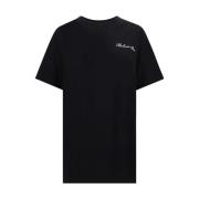 Balmain Monogram Bomull T-shirt med Crew Neck Black, Herr