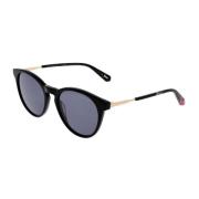 Ted Baker Svarta runda acetatsolglasögon med UV-skydd Black, Dam